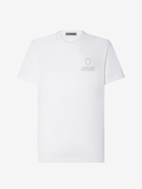 CORNELIANI White crew neck stretch jersey t-shirt