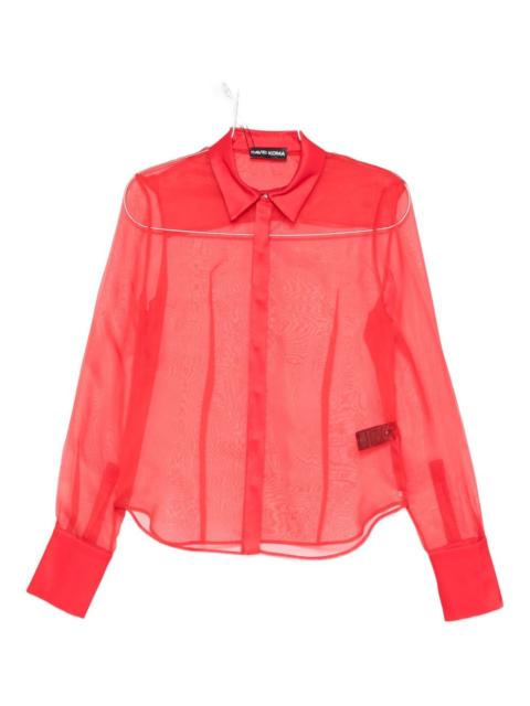 David Koma semi-sheer panelled shirt