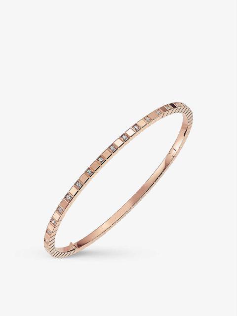 Ice Cube Pure 18ct rose-gold and 0.33ct diamond bangle