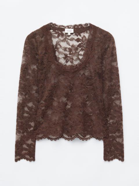 & Other Stories Lace Scoop-Neck Top