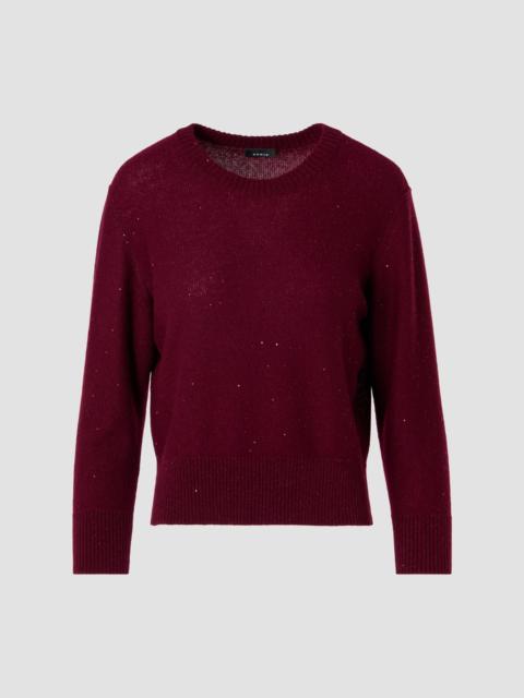 AKRIS Women's Sequin Cashmere Crewneck Sweater - Merlot Red