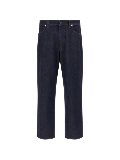 Stone Island contrast-stitching logo-badge jeans