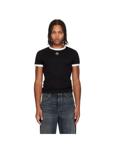 Marine Serre Black Moon Logo Bicolor Jersey Baby Fit T-shirt