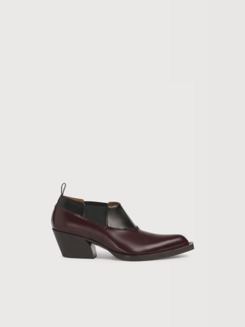 Marni BURGUNDY LEATHER COWBOY LOW-CUT BOOT