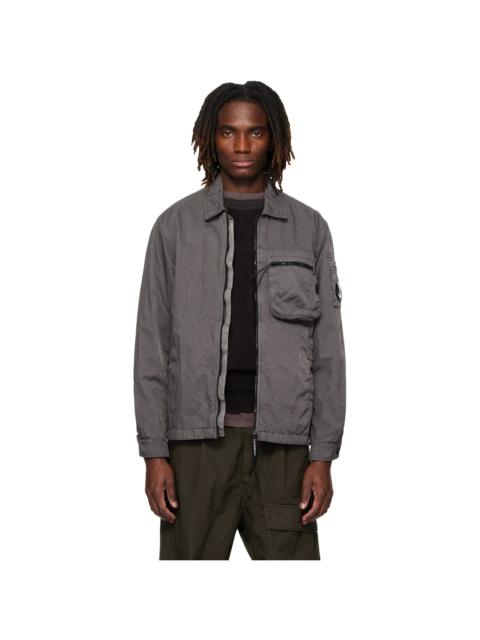 C.P. Company Gray Panama-R Zipped Lens Overshirt