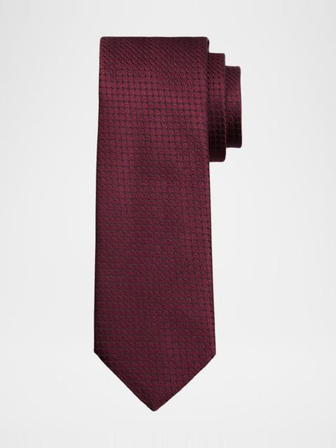 Canali Men & apos;s Geometric Silk Jacquard Tie
