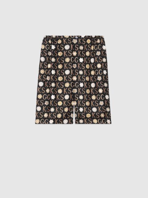 Ken Scott x Gucci print silk shorts