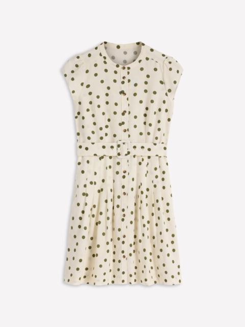 BODEN Arabella Short Linen Dress-Ivory Painted Dot Spaced