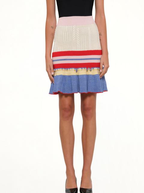 Alexander McQueen Multi Knit Tweed Mini Skirt In Multicolour