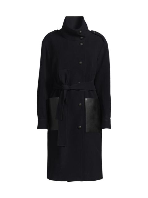 KOBI HALPERIN Women's Monet Faux Leather-Pocket Wool Coat - Navy