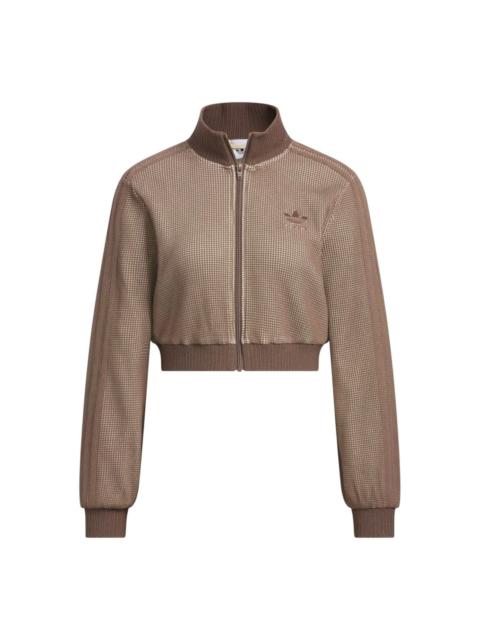 adidas (WMNS) adidas Crop Track Top Slim Fit Jacket Asia Sizing 'Sand Strata' KC2645