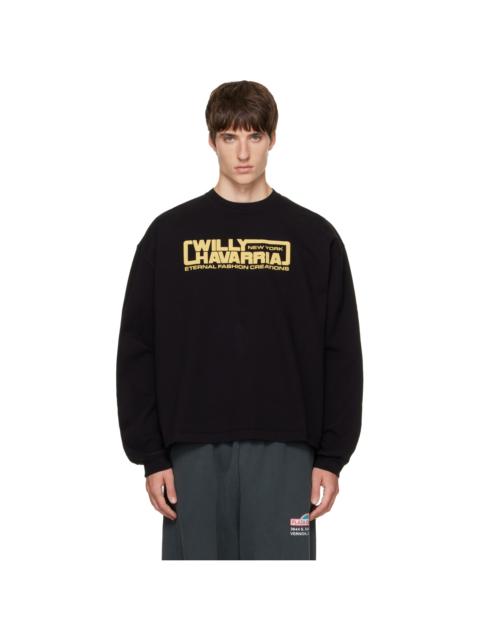 WILLY CHAVARRIA Black 'Eternal Fashion Creations' LS Buffalo T-shirt