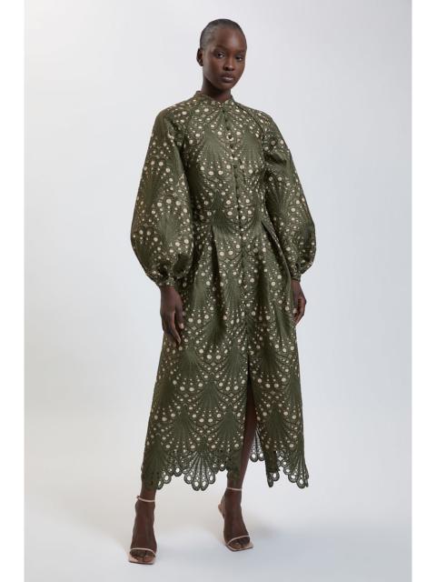 KAREN MILLEN Bonded Lace Shirt Dress