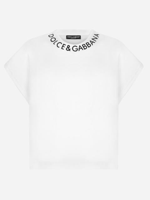 Dolce & Gabbana Jersey T-shirt with logo on neck