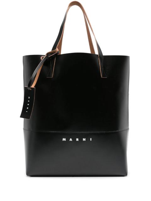 Marni Marni Tribeca Logo-print Faux-leather Tote Bag
