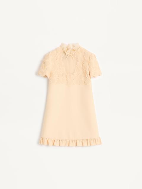 Valentino EMBROIDERED CREPE COUTURE SHORT DRESS