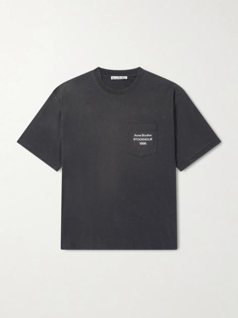 Acne Studios Exford U Oversized Logo-Print Distressed Cotton-Jersey T-Shirt