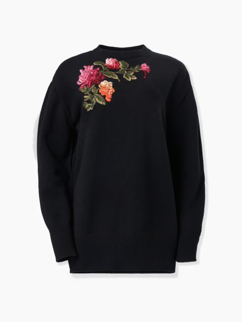 CAROLINA HERRERA Chrysanthemum-Embroidered Oversized Sweater