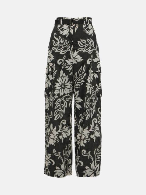 sacai 꽃 인쇄 화물 바지