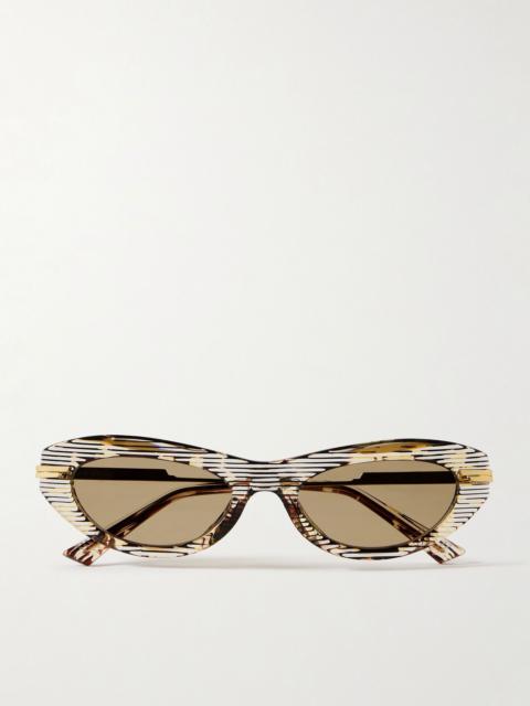 Bottega Veneta Cat-eye acetate and gold-tone sunglasses Tortoiseshell