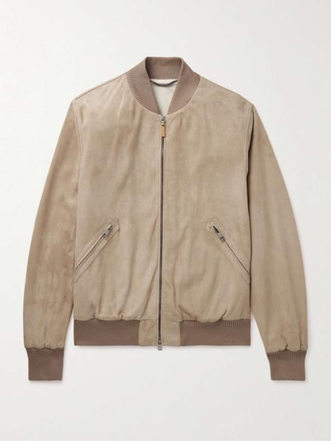 Canali Suede Bomber Jacket