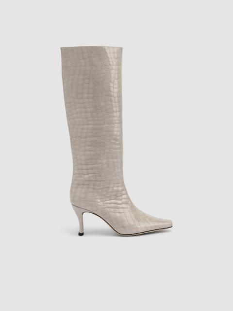 BY FAR Stevie 42 Croco Embossed Knee-High Boot