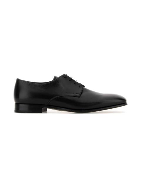 Prada Black Ovine Leather Lace-up Shoes