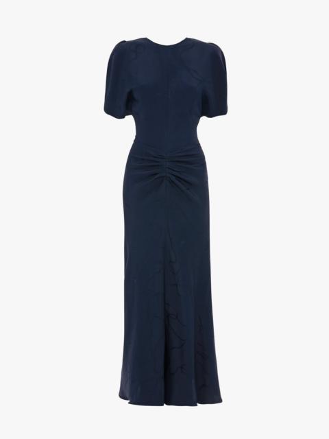 Victoria Beckham Bela Midi Dress In Navy