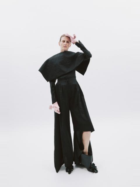 A.W.A.K.E. MODE ASYMMETRIC OVERSIZED COLLAR TOP BLACK
