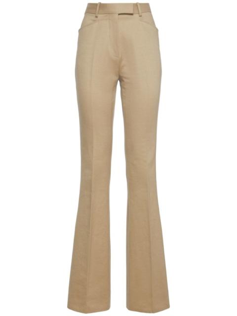 Tailored cotton moleskin wide pants