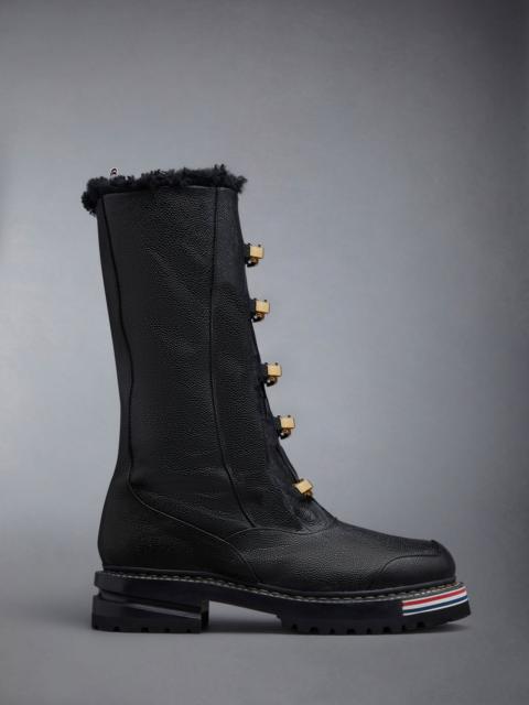 Thom Browne Pebble Grain Leather Tall Whaling Galosh Boot