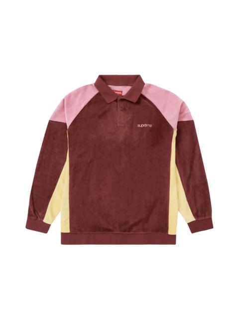 Supreme Supreme Paneled Velour L/S Polo Cardinal