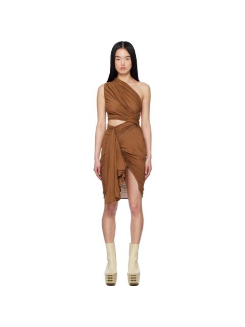Rick Owens DRKSHDW Orange Hollywood Cotton Gauze Jersey Fog Minidress