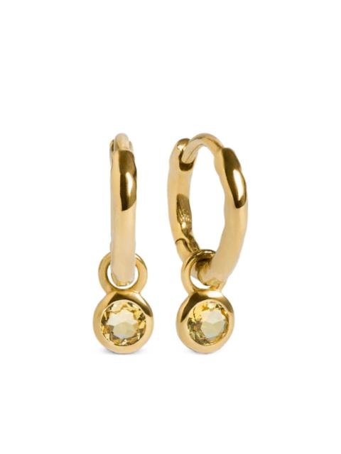 MONICA VINADER citrine-pendant hoop earrings