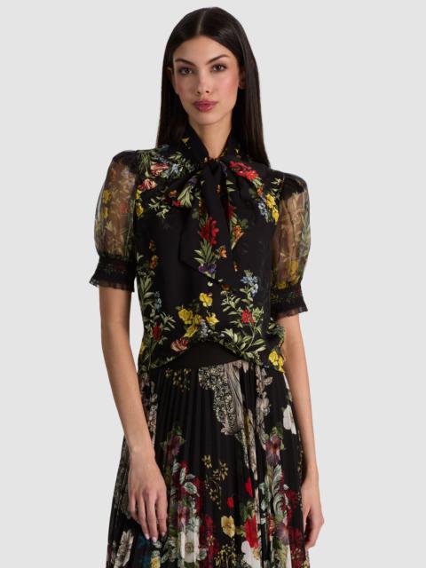 Alice + Olivia BRENTLEY PUFF SLEEVE BLOUSE