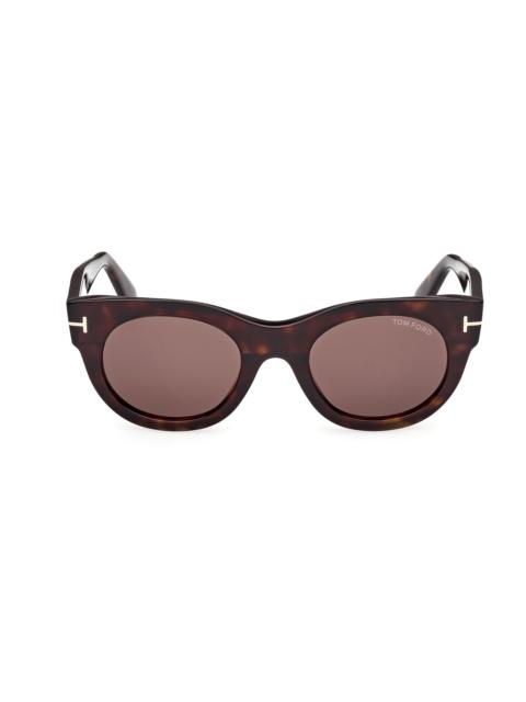 TOM FORD Women's Marine 50MM Round Sunglasses - Brown