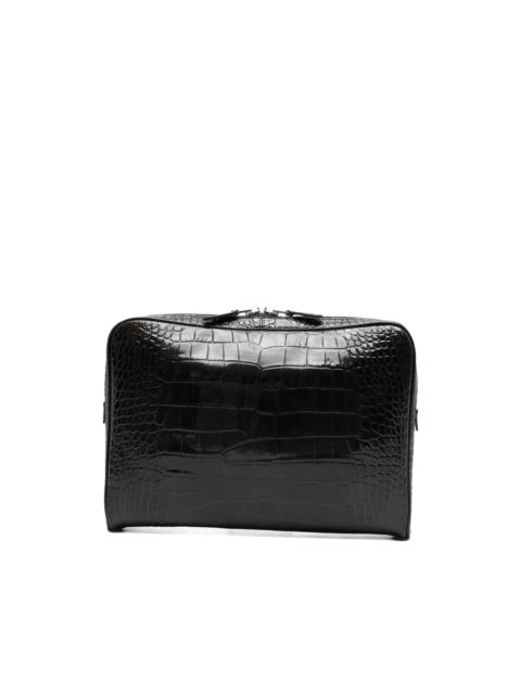 TOM FORD croc-effect logo-detail laptop bag