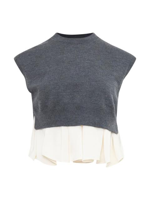 3.1 Phillip Lim Ultrafine Merino Tank With Twill