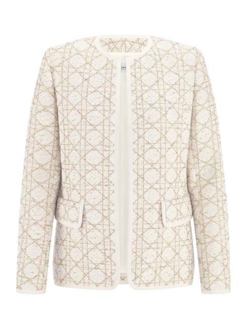 Dior MACROCANNAGE JACKET IN WHITE AND GOLD WOOL BLEND TWEED