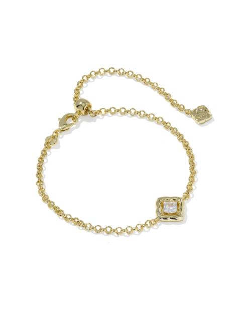 KENDRA SCOTT Mallory Crystal Gold Delicate Chain Bracelet