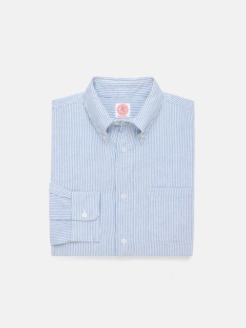J. PRESS BLUE & WHITE STRIPE SEERSUCKER SPORT SHIRT