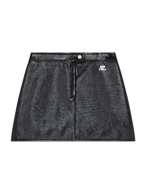courrèges Women's Reedition Vinyl A-Line Miniskirt - Black