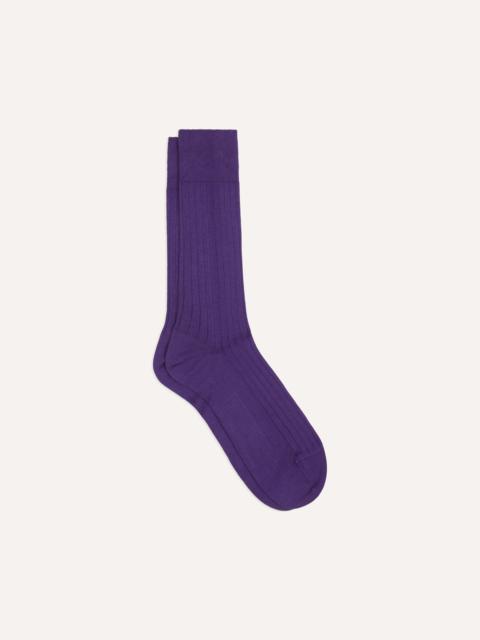 Drake's Purple Cotton Mid-Calf Socks