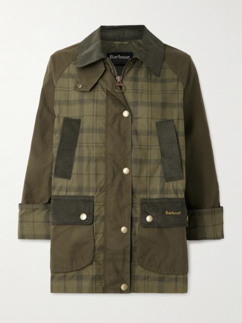 Barbour Beadnell Corduroy-trimmed Checked Cotton Jacket