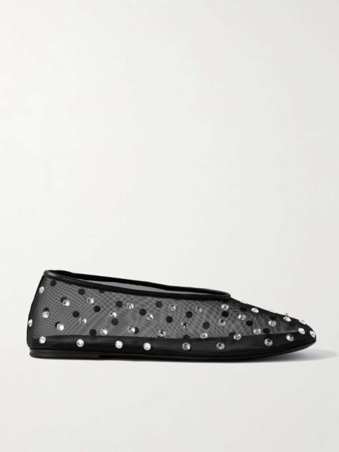 KHAITE Marcy crystal-embellished mesh ballet flats