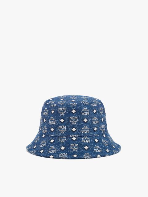 MCM Bucket Hat in Vintage Denim Jacquard