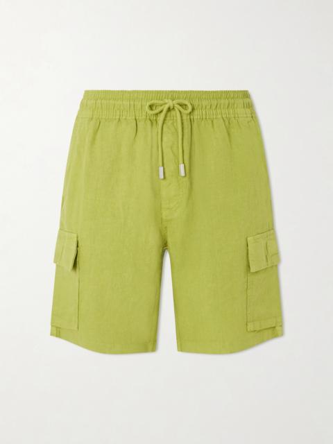 Vilebrequin Straight-Leg Linen Drawstring Cargo Shorts