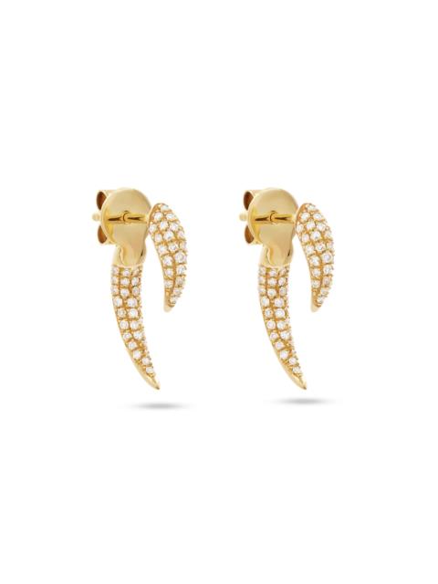 STONE AND STRAND Pave Diamond Hook Earrings