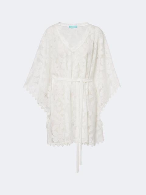 MELISSA ODABASH Petra floral sheer lace kaftan