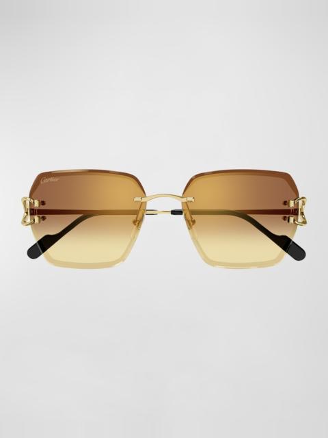 Cartier Rimless Metal Butterfly Sunglasses